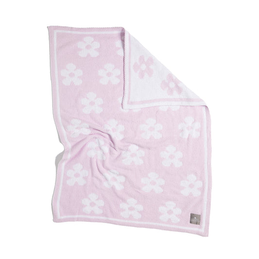 Chenille Blanket - Purple Flowers