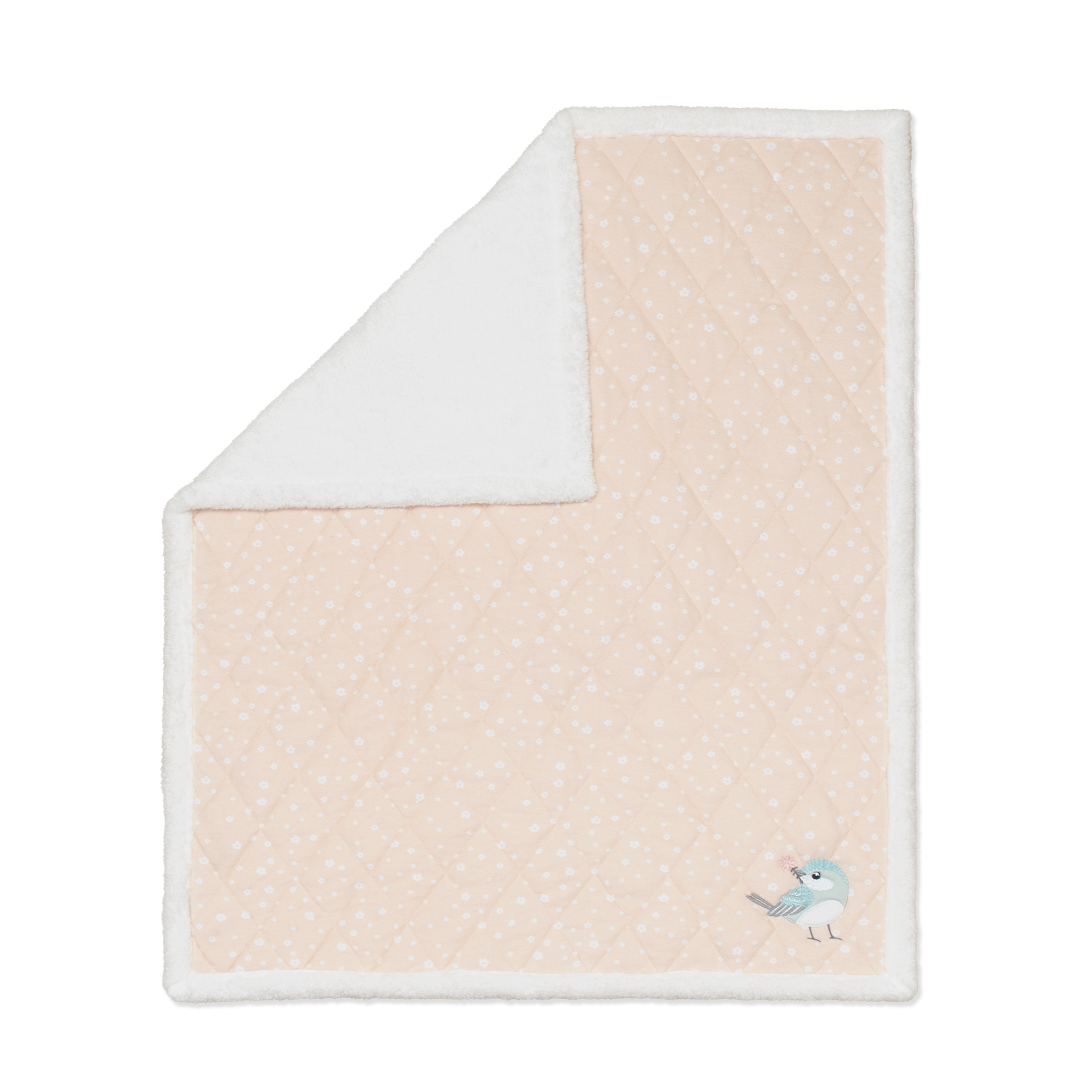 Jersey Quilted Sherpa Blanket - Ava Birds